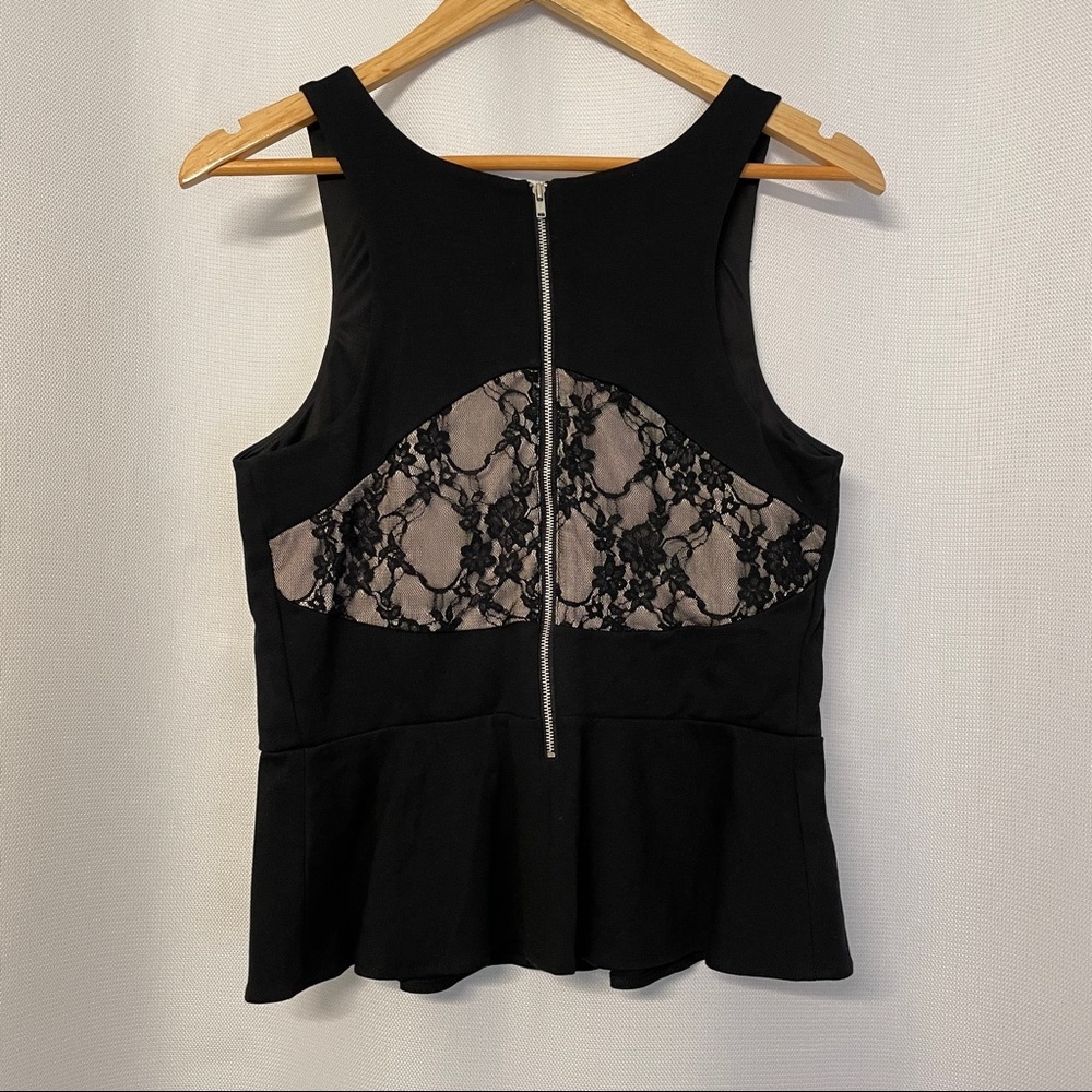 Express Peplum Tank with Lace Detail on Back